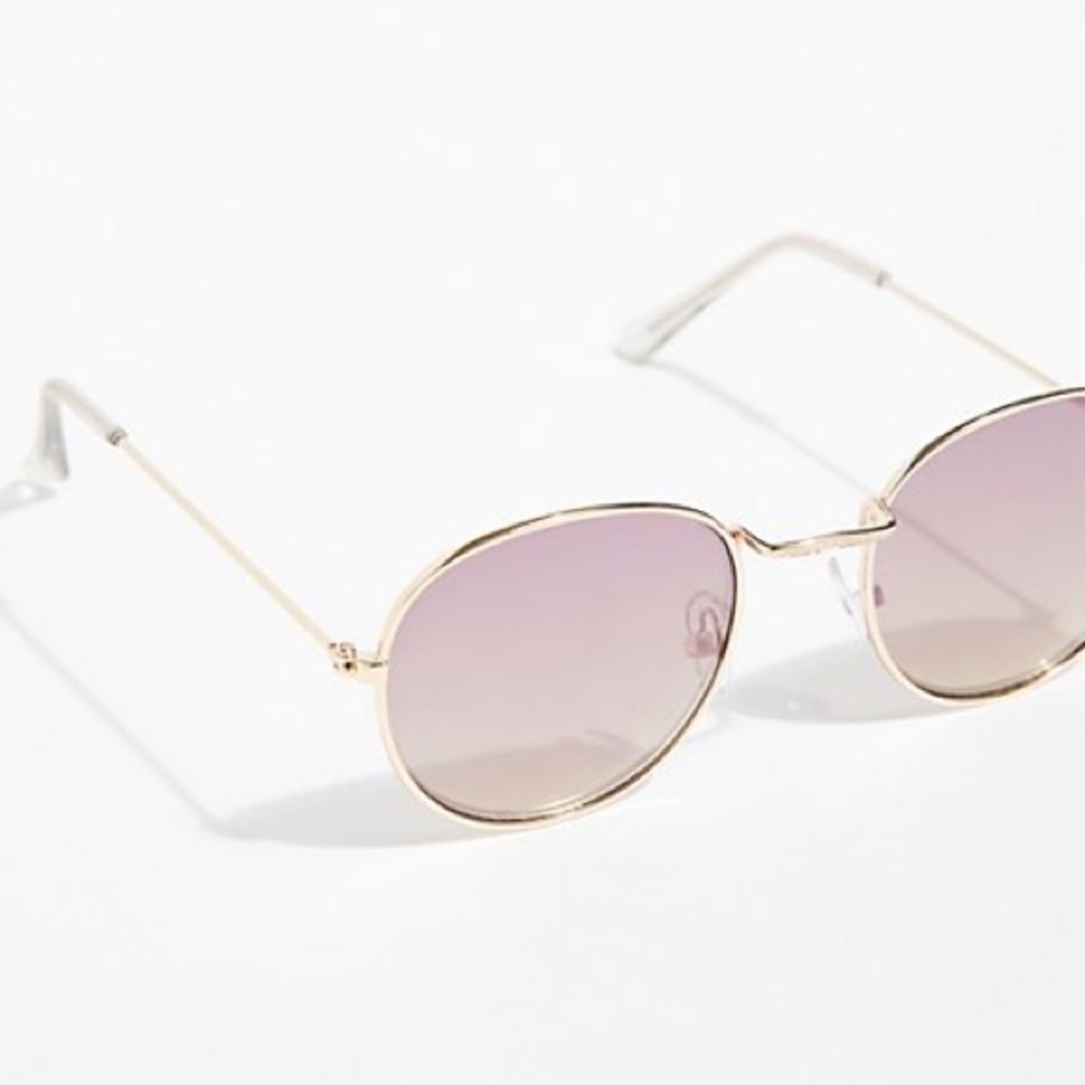 Far Out Round SUNGLASSES Orchid Gold Purple Mirror - Picture 4 of 7